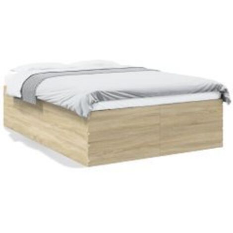 Cadre de lit chêne sonoma 135x190 bois d'ingénierie (1/5)