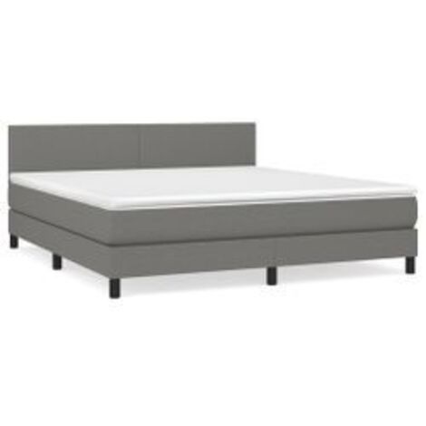 Sommier à lattes de lit avec matelas Gris foncé 160x200 Tissu (1/5)