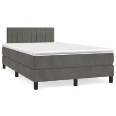 Sommier à lattes de lit et matelas Gris foncé 120x200 Velours (1/5)