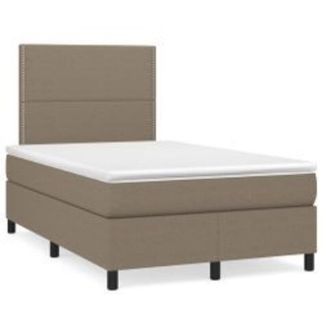 Sommier à lattes de lit avec matelas Taupe 120x200 Tissu (1/5)