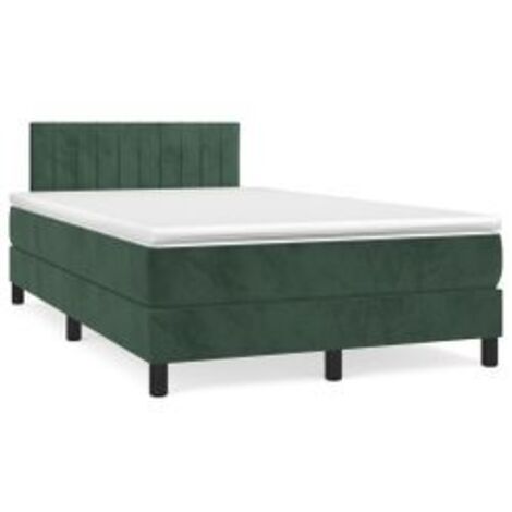Sommier à lattes de lit et matelas Vert foncé 120x200 Velours (1/5)