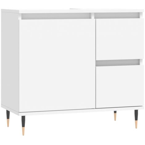 Armoire de salle de bain blanc 65x33x60 bois d'ingénierie (1/5)
