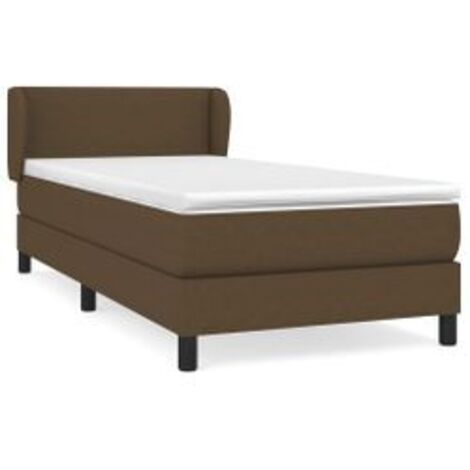Sommier à lattes de lit avec matelas Marron foncé 90x190 (1/5)