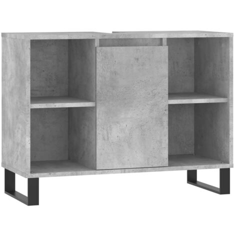Armoire salle de bain gris béton 80x33x60 bois d'ingénierie (1/5)