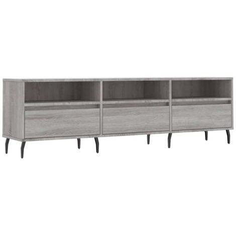 Meuble TV sonoma gris 150x30x44,5 bois d'ingénierie (1/5)
