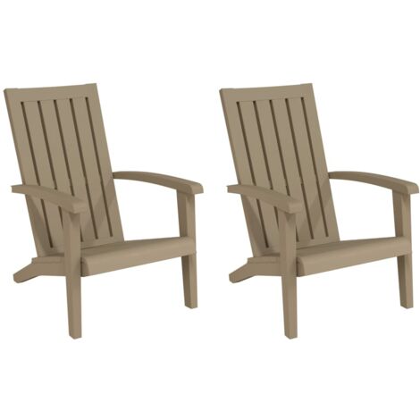 Chaises de jardin Adirondack lot de 2 marron clair PP (1/5)