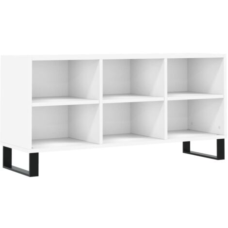 Meuble TV blanc 103,5x30x50 bois d'ingénierie (1/5)