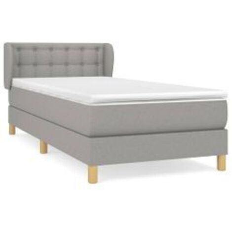 Sommier à lattes de lit avec matelas Gris clair 100x200 Tissu (1/5)
