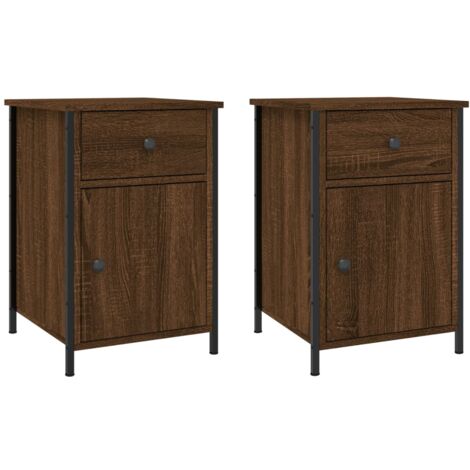 Tables de chevet 2pcs chêne marron 40x42x55cm bois d'ingénierie - Table De Chevet - Commode