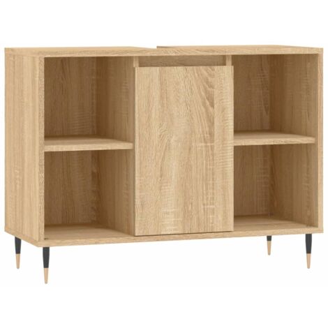 Armoire salle de bain chêne sonoma 80x33x60 bois d'ingénierie (1/5)