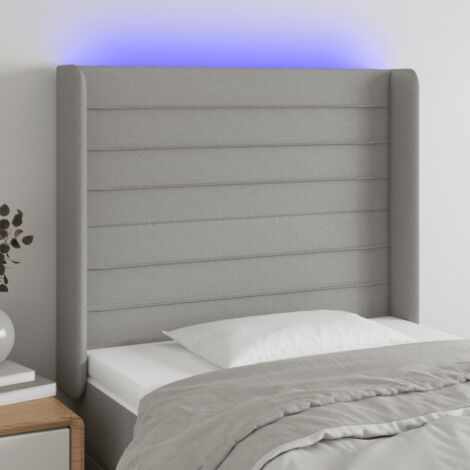 Tête de lit à LED Gris clair 93x16x118-128 Tissu (1/5)