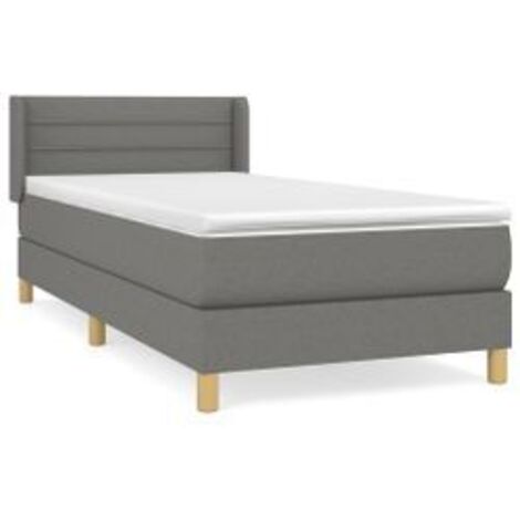 Sommier à lattes de lit avec matelas Gris clair 100x200 Tissu (1/5)