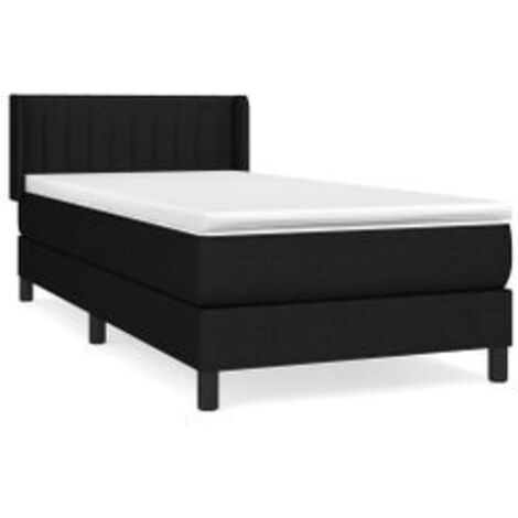 Sommier à lattes de lit avec matelas Noir 90x190 Tissu (1/5)