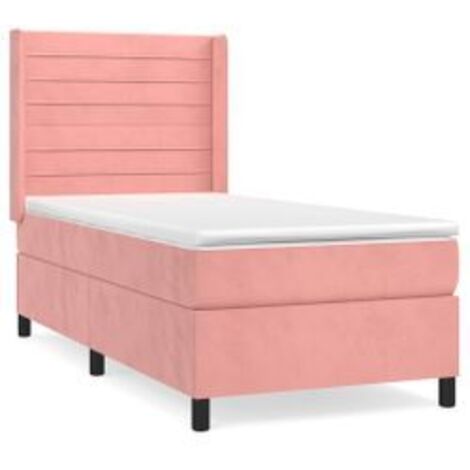 Sommier à lattes de lit et matelas Rose 80x200 Velours (1/5)