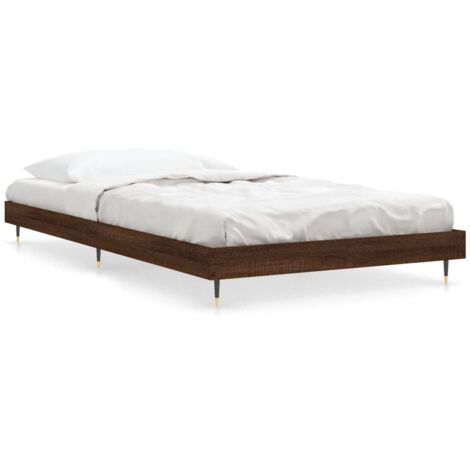 Cadre de lit chêne marron 90x190 bois d'ingénierie (1/5)