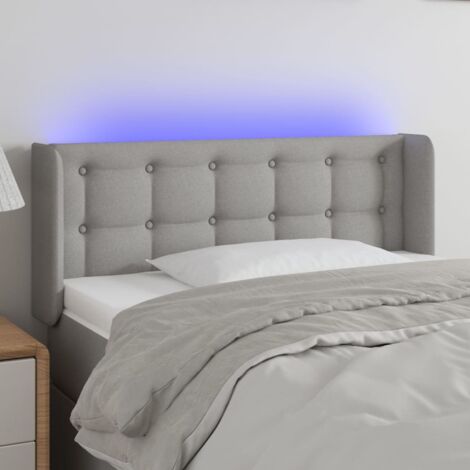 Tête de lit à LED Gris clair 103x16x78-88 Tissu (1/5)