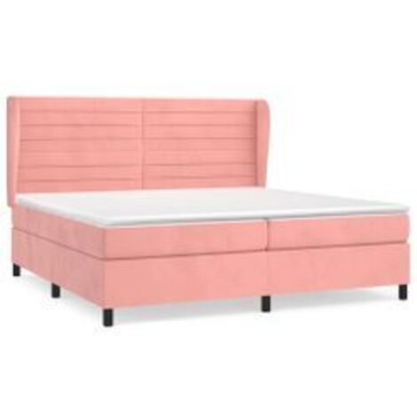 Sommier à lattes de lit avec matelas Rose 200x200 Velours (1/5)