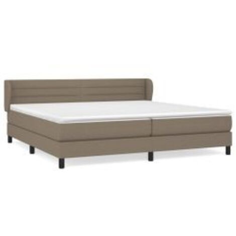 Sommier à lattes de lit avec matelas Taupe 200x200 Tissu (1/5)
