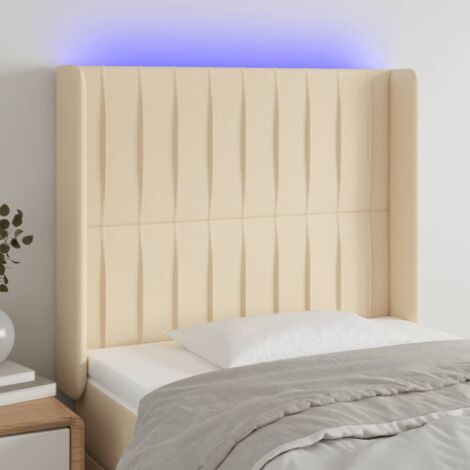 Tête de lit à LED Crème 83x16x118-128 Tissu (1/5)