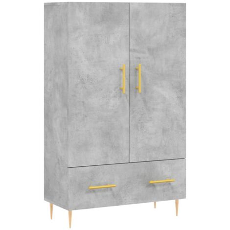Buffet haut gris béton 69,5x31x115 bois d'ingénierie (1/5)