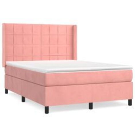 Sommier à lattes de lit avec matelas Rose 140x190 Velours (1/5)