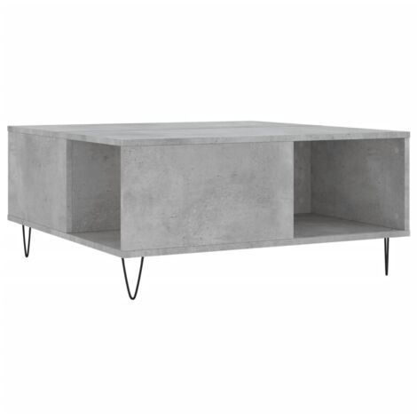 Table basse gris béton 80x80x36,5 bois d'ingénierie (1/5)