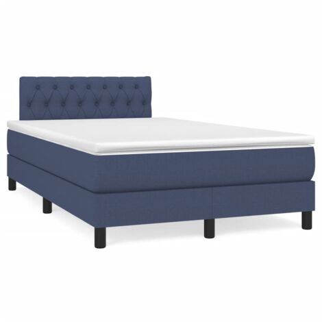 Sommier à lattes de lit matelas et LED bleu 120x190 tissu (1/5)