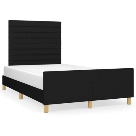 Cadre de lit avec tête de lit noir 120x190 tissu (1/5)