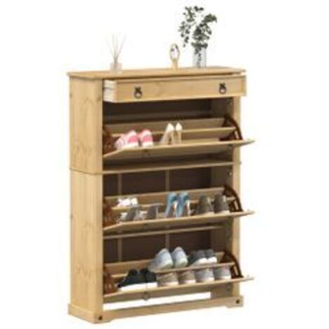 Armoire à chaussures Corona 99x32x138 bois de pin massif (1/5)