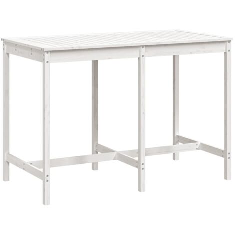 Table de jardin blanc 159,5x82,5x110 bois massif de pin (1/5)