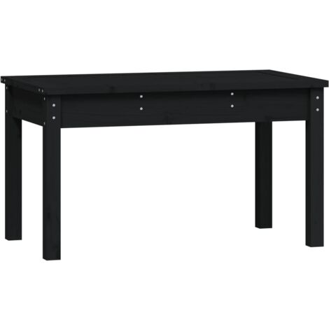 Banc de jardin noir 80x44x45 bois massif de pin (1/5)