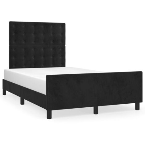 Cadre de lit avec tête de lit noir 120x190 velours (1/5)