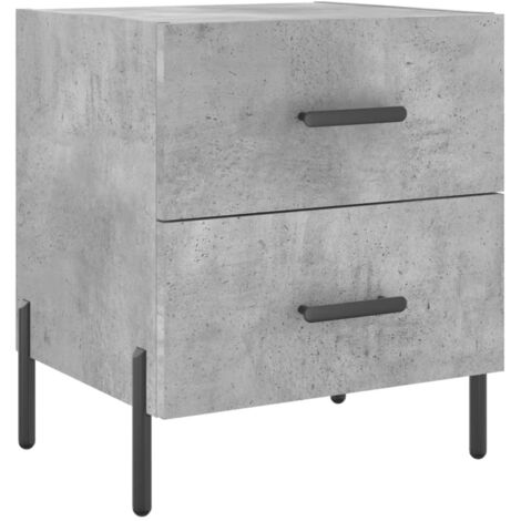 Table de chevet gris béton 40x35x47,5 bois d’ingénierie (1/5)