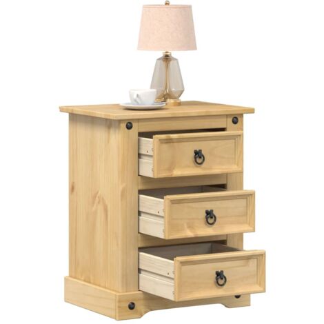 Table de chevet Corona 53x39x66 bois de pin massif (1/5)