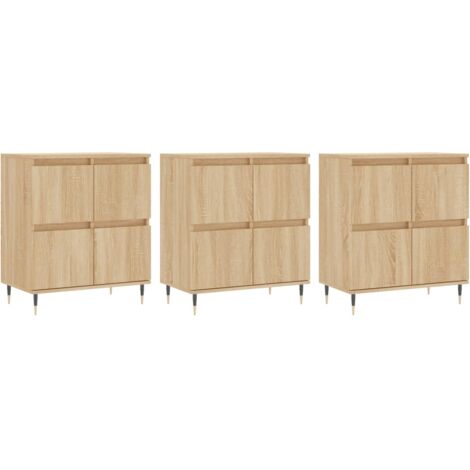 Buffets 3 pcs Chêne sonoma Bois d'ingénierie (1/5)