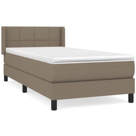 Sommier à lattes de lit avec matelas Taupe 90x200 Tissu (1/5)