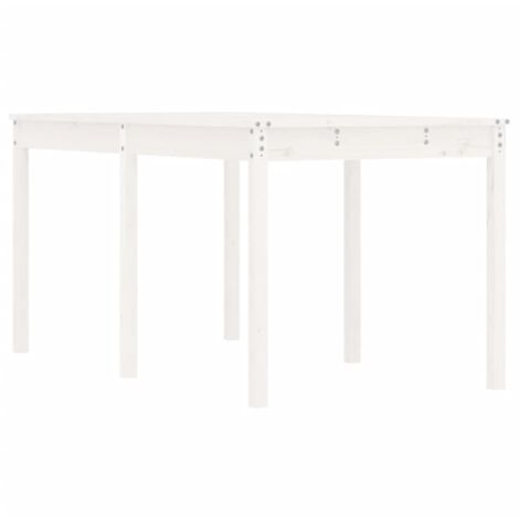 Table de jardin blanc 159,5x82,5x76 bois massif de pin (1/5)