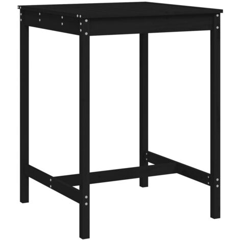Table de jardin noir 82,5x82,5x110 bois massif de pin (1/5)