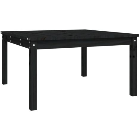 Table de jardin noir 82,5x82,5x45 bois massif de pin (1/5)