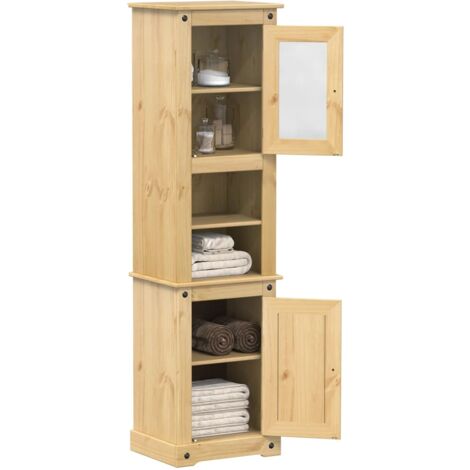 Armoire de salle de bain Corona 50x40x185 bois de pin massif (1/5)