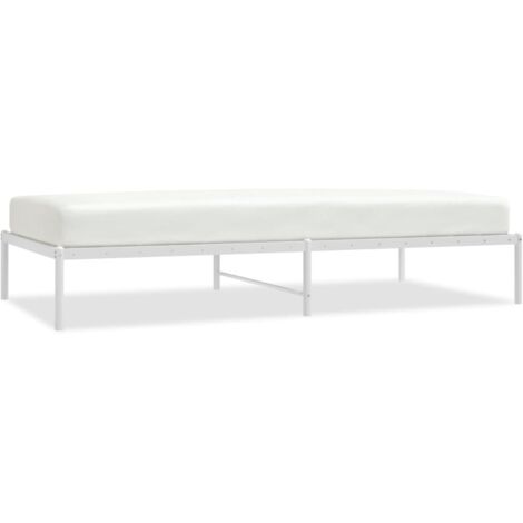 Cadre de lit métal blanc 100x200 (1/5)