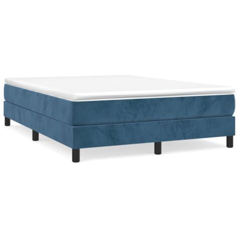 Sommier à lattes de lit et matelas Bleu foncé 140x190 Velours (1/5)