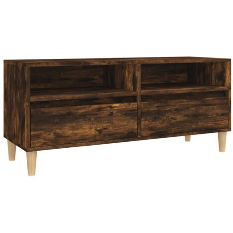 Meuble TV chêne fumé 100x34,5x44,5 bois d'ingénierie (1/5)