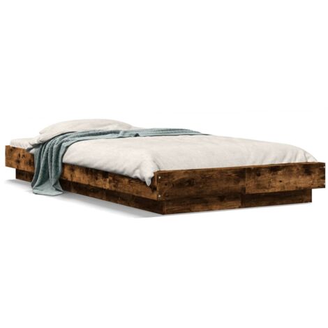 Cadre de lit chêne fumé 90x200 bois d'ingénierie (1/5)
