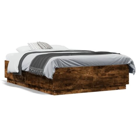 Cadre de lit chêne fumé 120x190 bois d'ingénierie (1/5)