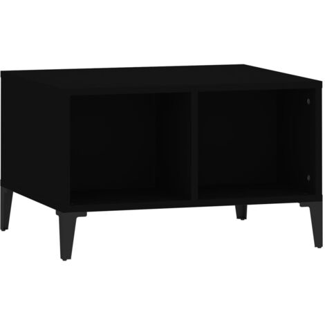 Table basse Noir 60x50x36,5 Bois d'ingénierie (1/5)