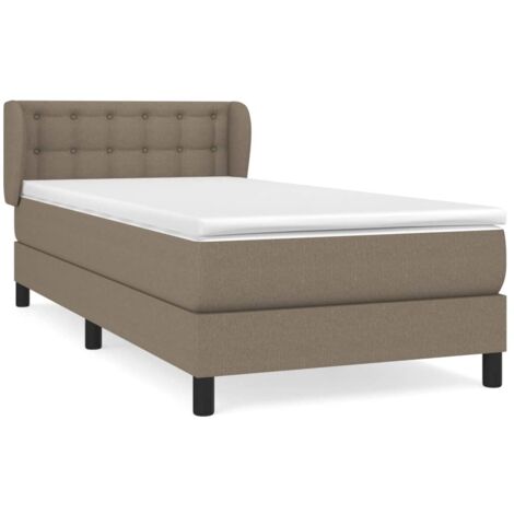 Sommier à lattes de lit avec matelas Taupe 90x200 Tissu (1/5)