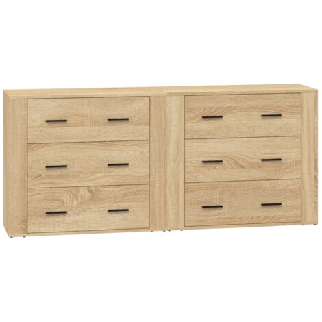 Buffets 2 pcs chêne sonoma bois d'ingénierie (1/5)