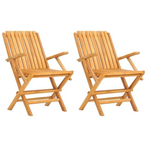 Chaises de jardin pliantes 2 pcs 61x67x90 bois massif teck (1/5)