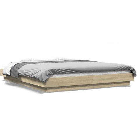 Cadre de lit chêne sonoma 150x200 bois d'ingénierie (1/5)
